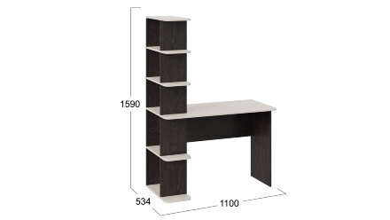 Стол письменный тип 4, Дуб Молочный/Венге Цаво 