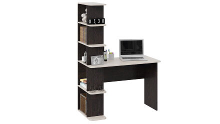 Стол письменный тип 4, Дуб Молочный/Венге Цаво 